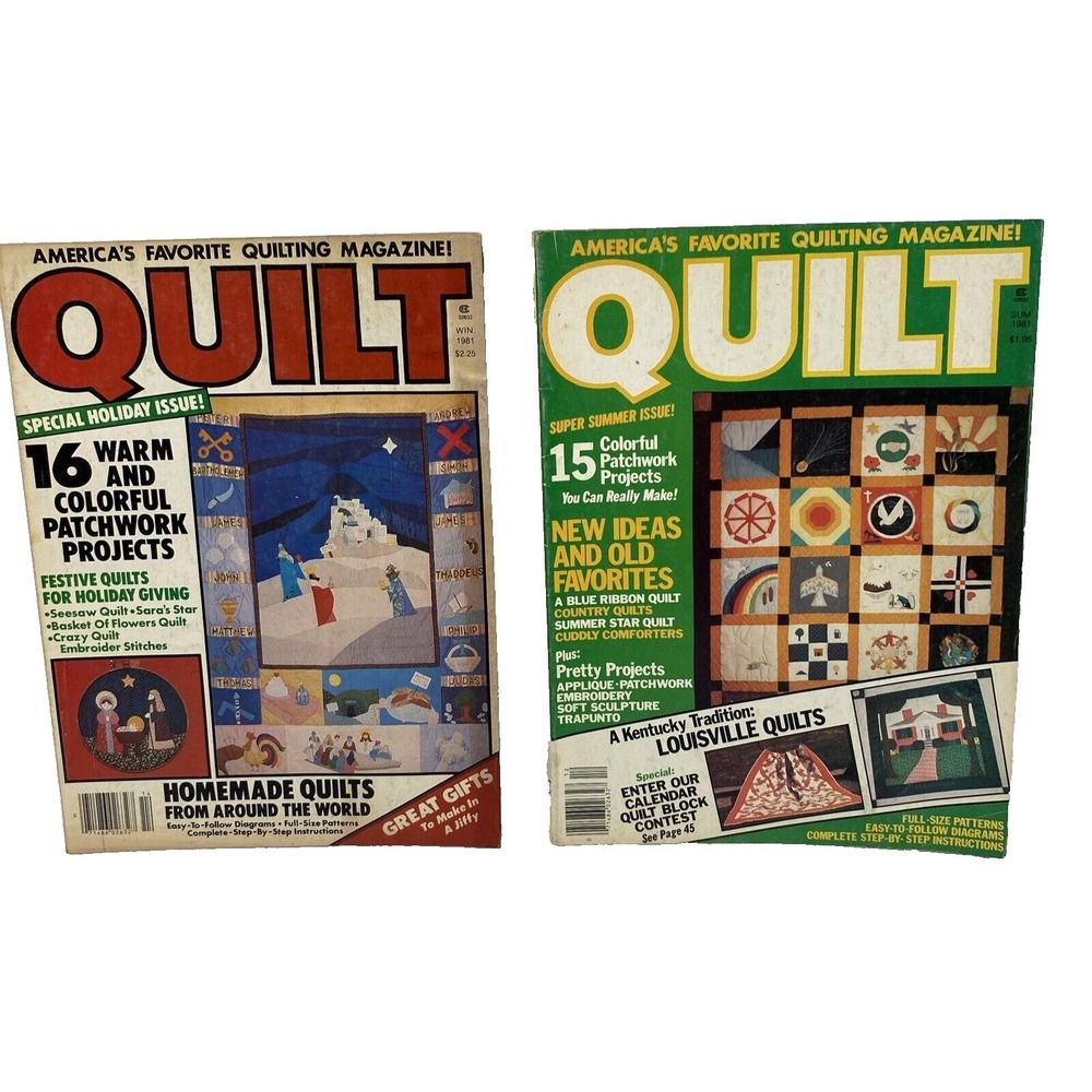 2‎ Vintage Quilt Magazines Summer & Winter 1981 Quilt Patterns 80's